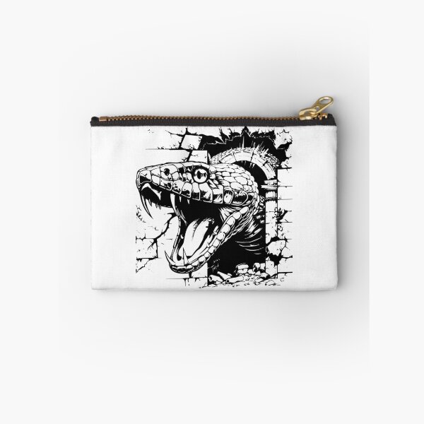 Item preview, Epic Snake Breakthrough – Black and White Reptile Wall Smash Illustration designed and sold by inkoutninja.