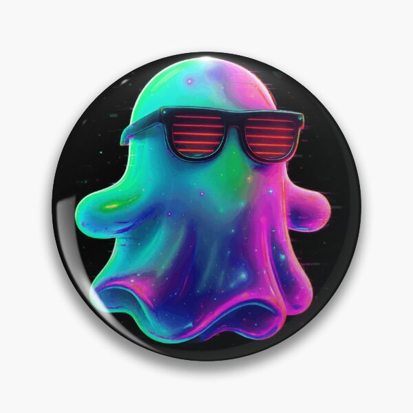 Item preview, 3D Glitched Neon Ghost Sticker Retro Vaporwave Aesthetic designed and sold by High Pixels.