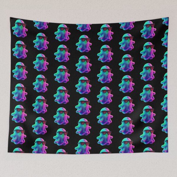 Item preview, 3D Glitched Neon Ghost Sticker Retro Vaporwave Aesthetic designed and sold by High Pixels.
