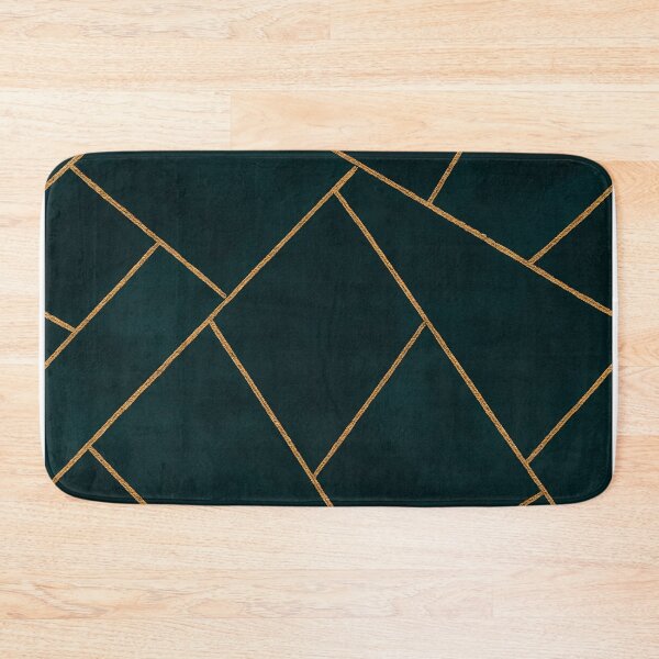 Item preview, Dark Teal Ink Gold Geometric Pattern Glam designed and sold by svarupa.