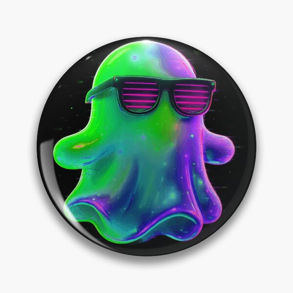 Item preview, 3D Glitched Neon Ghost Sticker Retro Vaporwave Aesthetic designed and sold by High Pixels.
