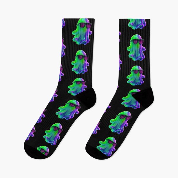 Item preview, 3D Glitched Neon Ghost Sticker Retro Vaporwave Aesthetic designed and sold by High Pixels.