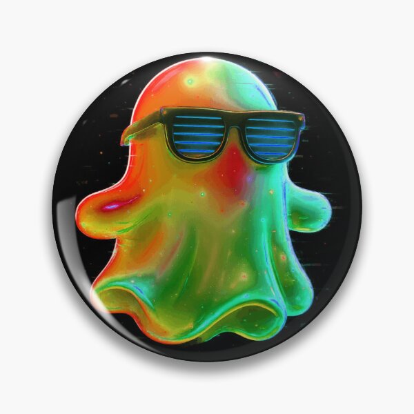 Item preview, 3D Glitched Neon Ghost Sticker Retro Vaporwave Aesthetic designed and sold by High Pixels.