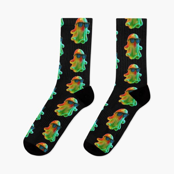 Item preview, 3D Glitched Neon Ghost Sticker Retro Vaporwave Aesthetic designed and sold by High Pixels.