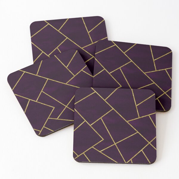 Item preview, Dark Purple Ink Gold Geometric Pattern Glam designed and sold by svarupa.