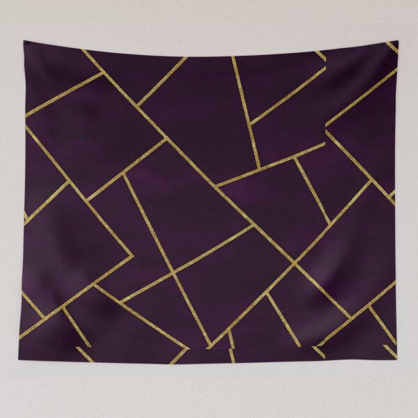Item preview, Dark Purple Ink Gold Geometric Pattern Glam designed and sold by svarupa.