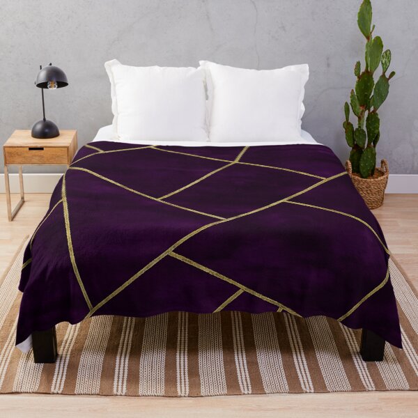Item preview, Dark Purple Ink Gold Geometric Pattern Glam designed and sold by svarupa.