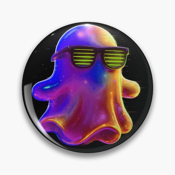 Item preview, 3D Glitched Neon Ghost Sticker Retro Vaporwave Aesthetic designed and sold by High Pixels.