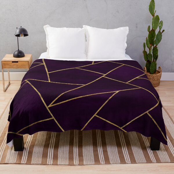 Item preview, Dark Purple Ink Gold Geometric Pattern Glam designed and sold by svarupa.