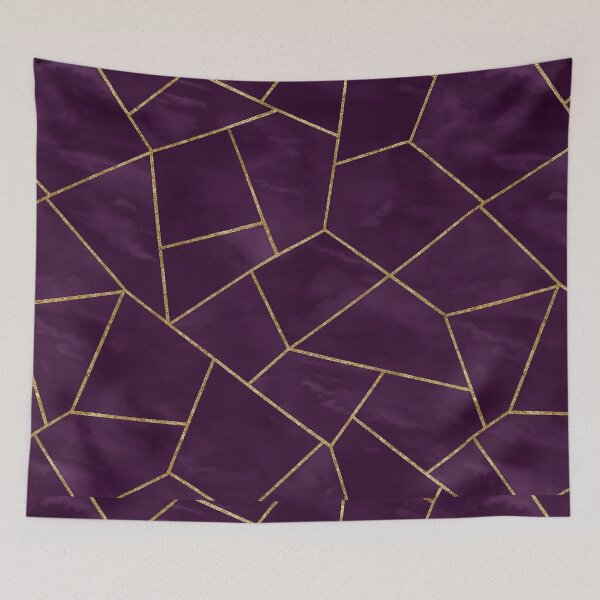 Item preview, Dark Purple Ink Gold Geometric Pattern Glam designed and sold by svarupa.