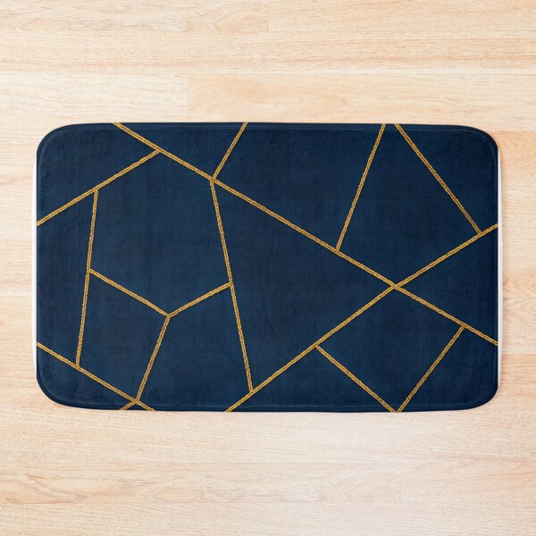 Item preview, Dark Blue Ink Gold Geometric Pattern Glam designed and sold by svarupa.