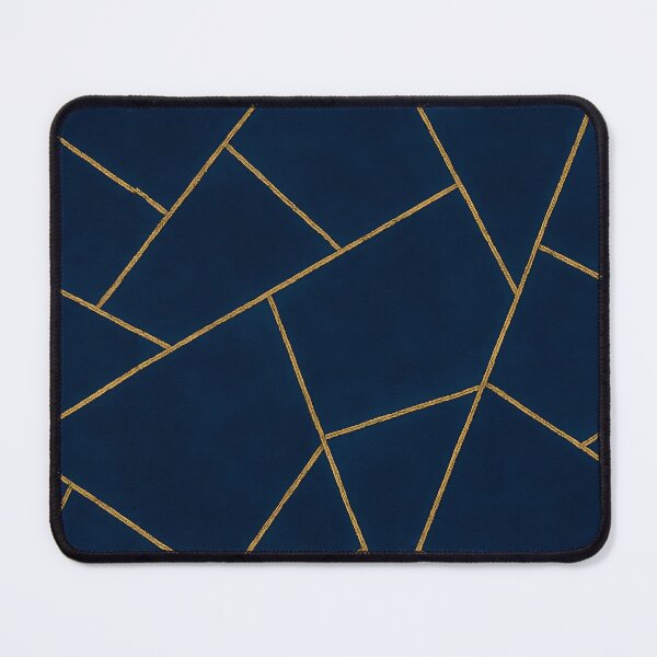 Item preview, Dark Blue Ink Gold Geometric Pattern Glam designed and sold by svarupa.