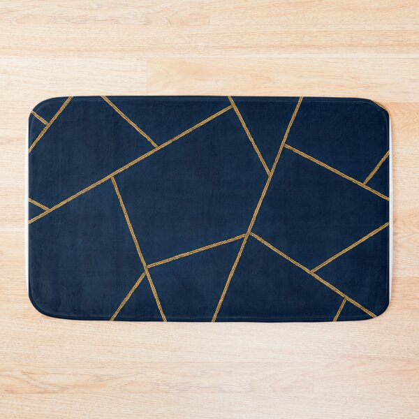 Item preview, Dark Blue Ink Gold Geometric Pattern Glam designed and sold by svarupa.