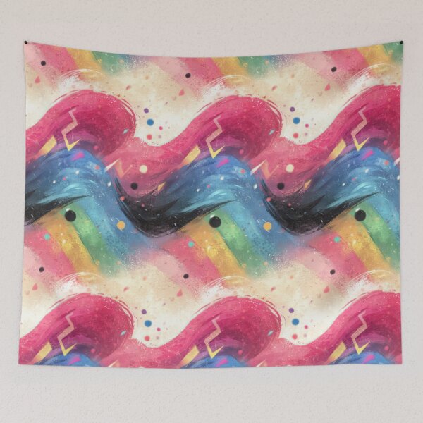 Item preview, Colorful whirlwind of shapes in Memphis style designed and sold by Piotrek0001.