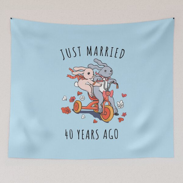 Item preview, Just Married 40 Years Ago - 40th Anniversary Couple Bunnies Tee, Phone Cases And Other Gifts designed and sold by MemWear.