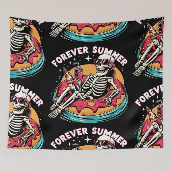 Item preview, Forever Summer Skeleton Pool Vibes Illustration designed and sold by KMHArts.
