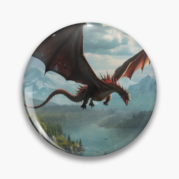 Item preview, Flying Red Dragon Mountains designed and sold by GrinGalore.