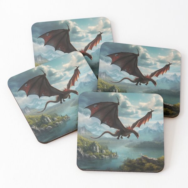 Item preview, Flying Red Dragon Mountains designed and sold by GrinGalore.