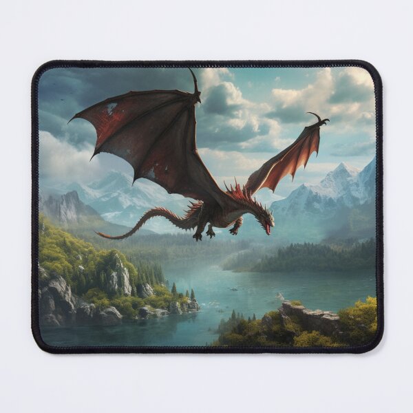 Item preview, Flying Red Dragon Mountains designed and sold by GrinGalore.