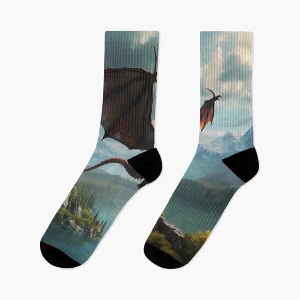 Item preview, Flying Red Dragon Mountains designed and sold by GrinGalore.