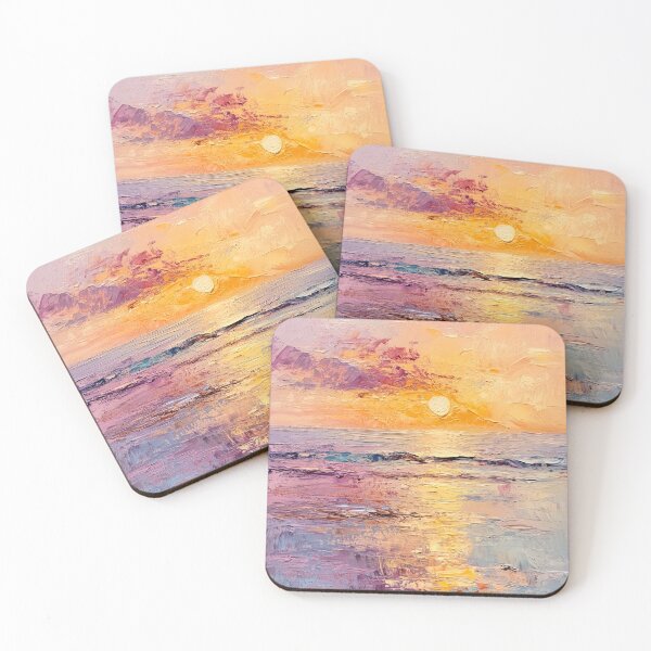 Item preview, Golden Dreamscape – Impressionist Ocean Sunset designed and sold by ReachForArt.