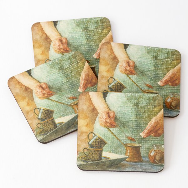 Item preview, Turkish Coffee Ritual with Delights – Watercolor Style designed and sold by Pacika.