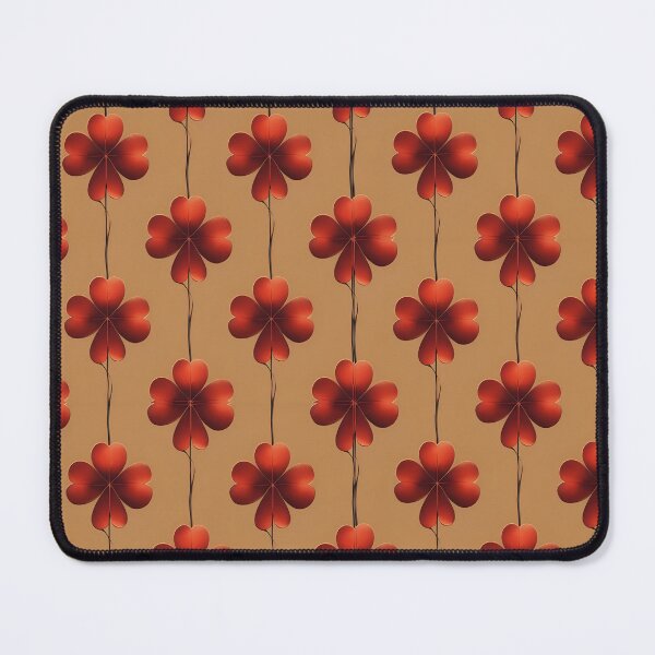 Item preview, Red Four-Leaf Clover On Mocha Mousse Background  designed and sold by MKH GARDEN STORE.