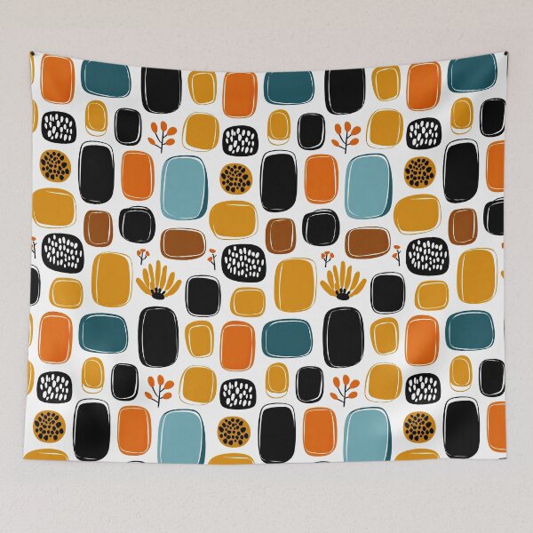 Item preview, Walnut Wood and Orange Retro Pattern Delight designed and sold by Piotrek0001.
