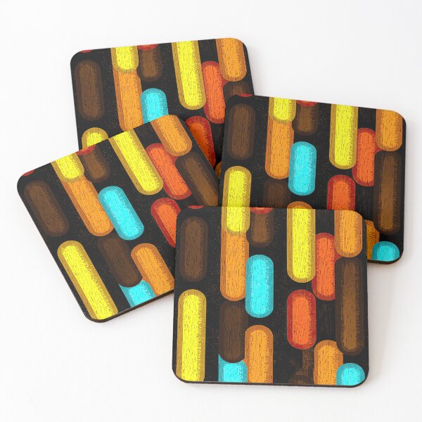 Item preview, Teal and Yellow Blocks with Retro Charm designed and sold by Piotrek0001.