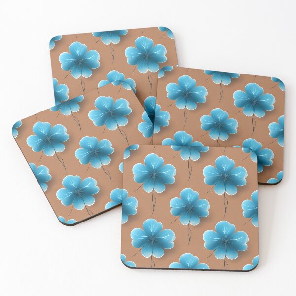 Item preview, Turquoise Four-Leaf Clover On Mocha Mousse Background  designed and sold by MKH GARDEN STORE.