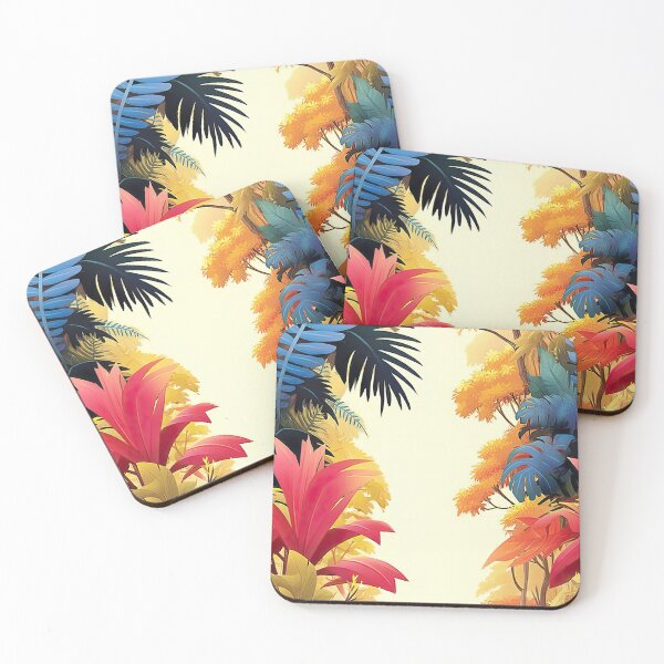 Item preview, Tropical pastel foliage with geometric botanical shapes designed and sold by Piotrek0001.