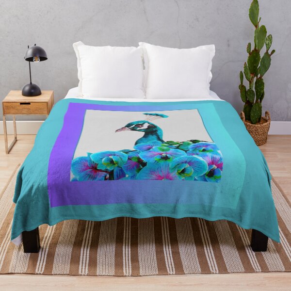 Item preview, THANK YOU, CARD, BLUE PEACOCK, FLORAL, TROPICAL BIRD designed and sold by AASparksDesigns.