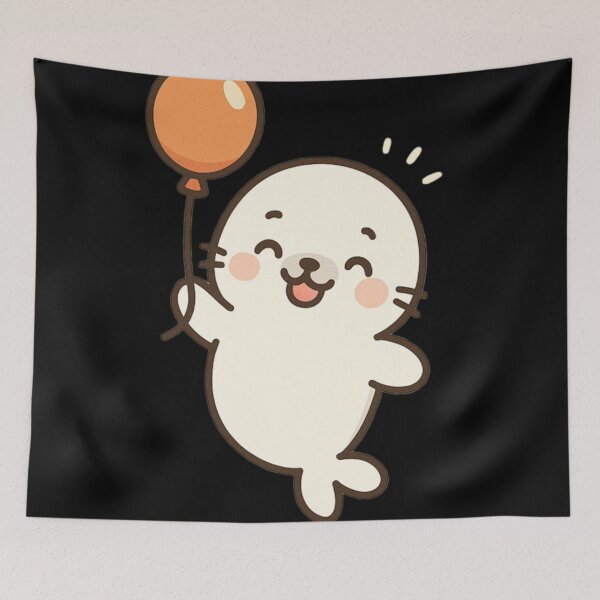 Item preview, Harbor Seals Seal with balloon designed and sold by DamioPolArt.