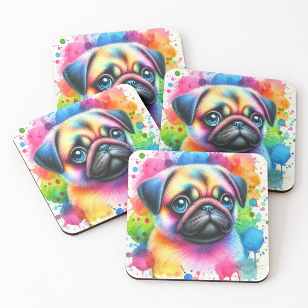 Item preview, Colourful Pug Dog  designed and sold by netz28.