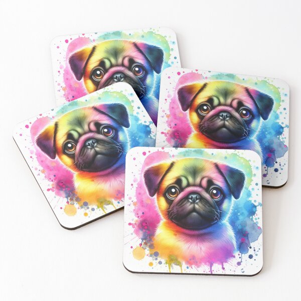 Item preview, Colourful Pug Dog  designed and sold by netz28.