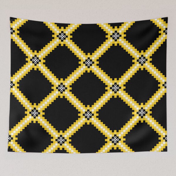 Item preview, Goldenrod & Onyx Geometric Pixel Seamless Pattern designed and sold by Khwanchai.