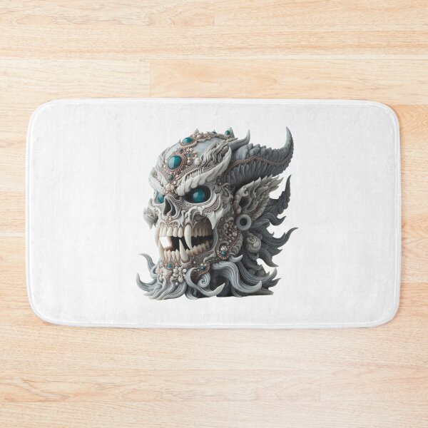 Item preview, Demon’s skull pushed out of the jade stone and decorated with gemstones and carvings designed and sold by MadinaFatt.