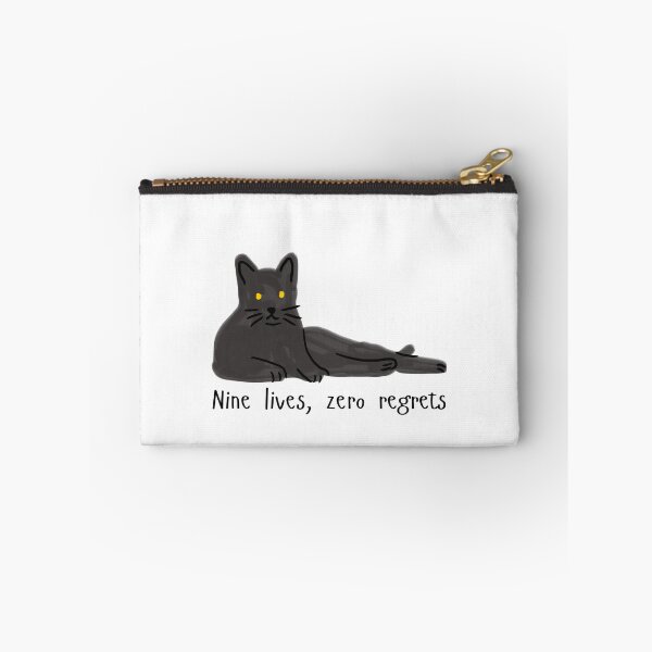 Item preview, Chill Black Cat with "Nine Lives, Zero Regrets" designed and sold by art.paperplanes.