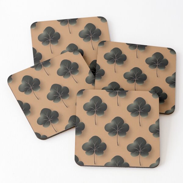 Item preview, Black Four-Leaf Clover On Mocha Mousse Background  designed and sold by MKH GARDEN STORE.