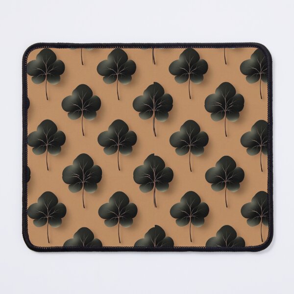 Item preview, Black Four-Leaf Clover On Mocha Mousse Background  designed and sold by MKH GARDEN STORE.
