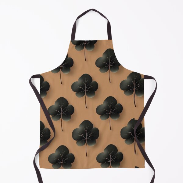 Item preview, Black Four-Leaf Clover On Mocha Mousse Background designed and sold by MKH GARDEN STORE.
