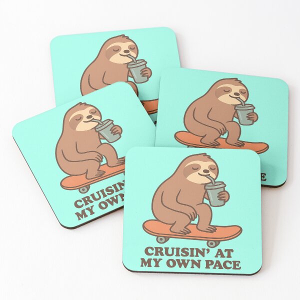 Item preview, Slow and Steady Vibes – Chill Sloth on a Skateboard designed and sold by Blouzie.