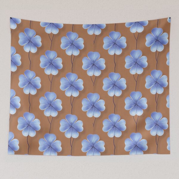 Item preview, Ethereal blue Four-Leaf Clover On Mocha Mousse Background  designed and sold by MKH GARDEN STORE.