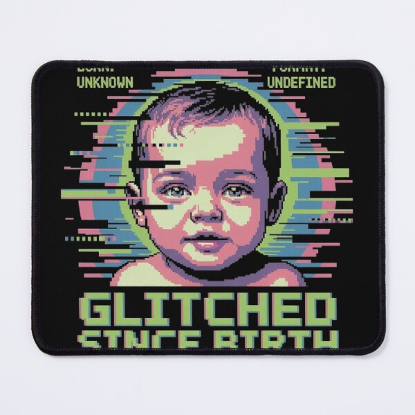 Item preview, Glitched Since Birth – Vaporwave Pixel Baby Glitchcore T-Shirt Design designed and sold by CheninaStore.