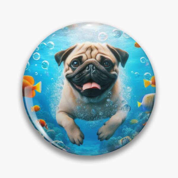 Item preview, Underwater Pug Dog (2) designed and sold by netz28.