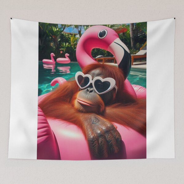 Item preview, "Flamin-go with the Flow – Chill-orangutan Vibes Only!" designed and sold by Print Fiction.