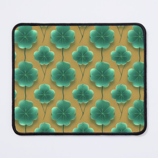 Item preview, Teal blue Four-Leaf Clover On Mocha Mousse Background  designed and sold by MKH GARDEN STORE.
