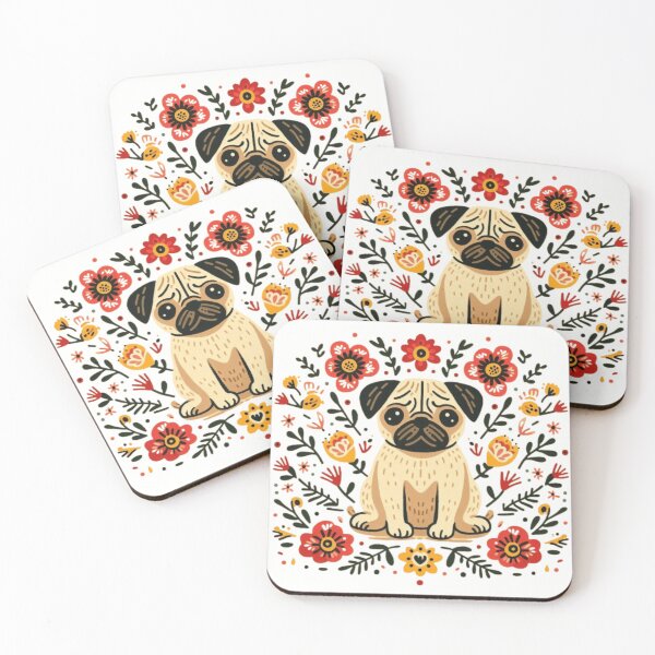 Item preview, Pug Dog Folk Art  designed and sold by netz28.