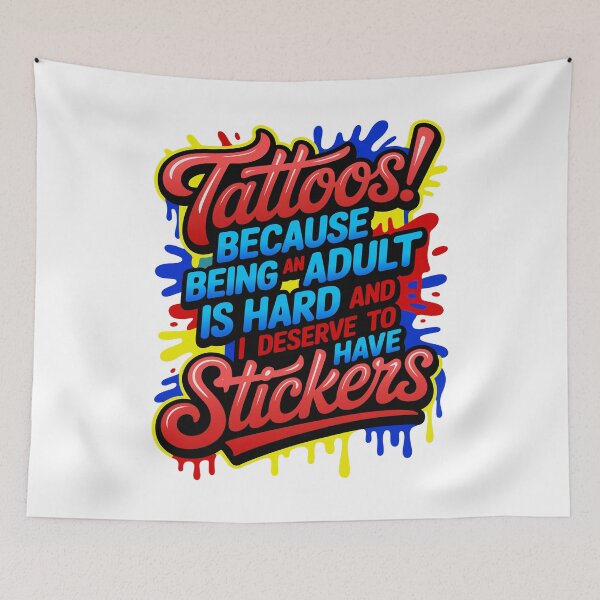Item preview, Tattoos. Because I Deserve Stickers designed and sold by Angry Swan Designs.