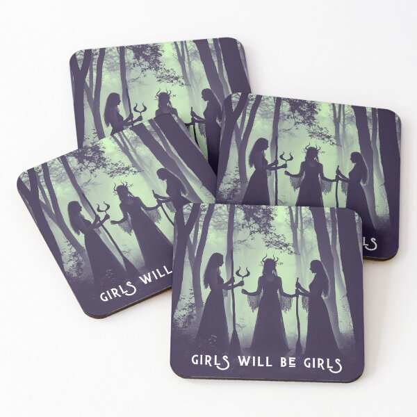 Item preview, Girls Will Be Girls - ladies night witches in the woods green designed and sold by RabbitHoleThings.